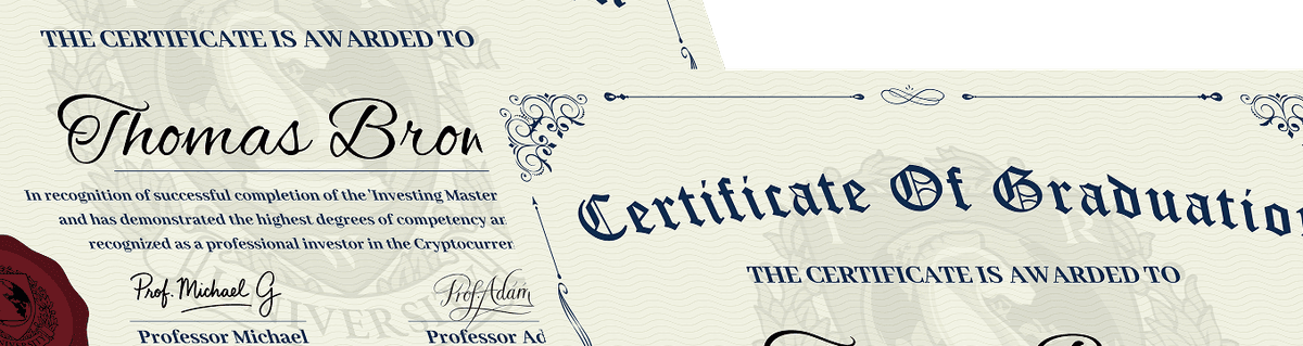 Signed diploma certificate