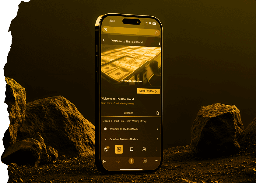 Stratum Capital app on gold phone